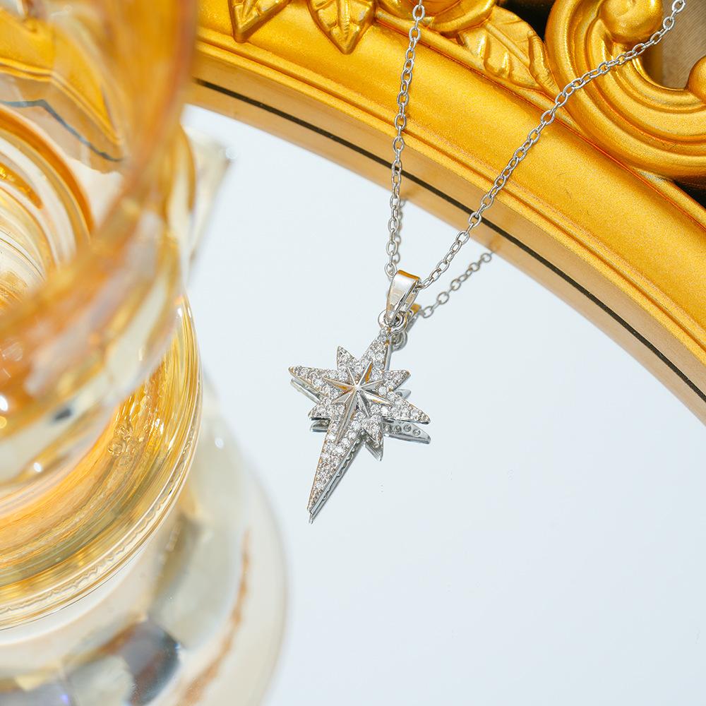 

Новое ожерелье с бриллиантами и восьмью звездами для женщин, модный дизайн, разнообразная ниша