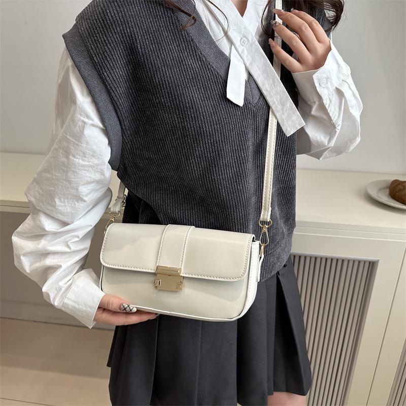 2024 Winter Retro Fashion Lock Buckle Crossbody Bag - Versatile, Stylish Small Square Bag for Women
