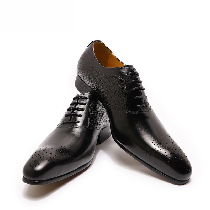 Fashion Men's Genuine Leather Oxford Shoes Business Wedding Banquet Party Suit Italy Designer Fast Delivery New Style