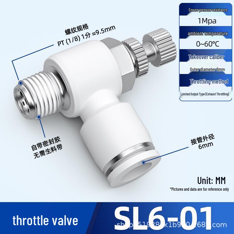 Zhuoji Adjustable Speed Control Throttle Valve SL 6 8 01 02 M5