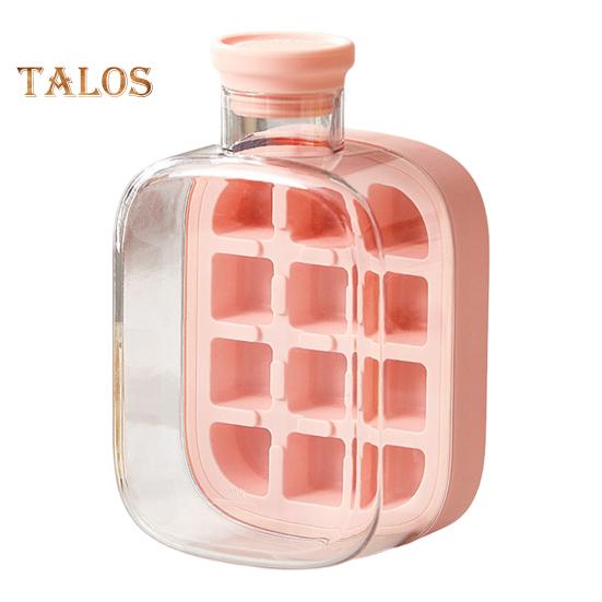 Bandeja de hielo con tapa, molde eficiente para hacer hielo en el congelador, fácil de liberar, sin contacto, para hacer cubitos de hielo, para bebidas, café y cócteles.