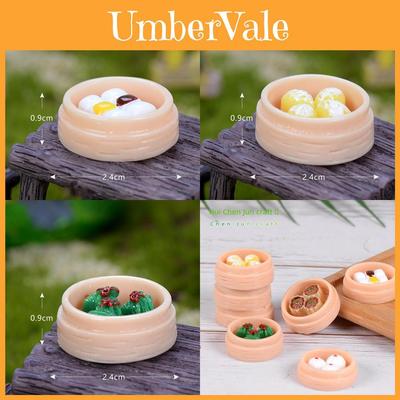 Miniature Resin Steamed Dumpling And Shaomai Food Figurines Cute Micro Landscape Decor