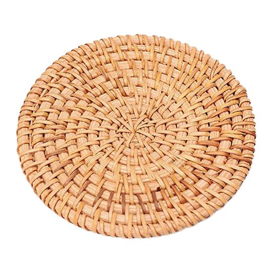 Handwoven Coir Tea Coaster Heat-Resistant Natural Bristle Mat for Teapot Cups Rustic Palm Fiber Pad for Tea Ceremony Absorbent Eco-Friendly
