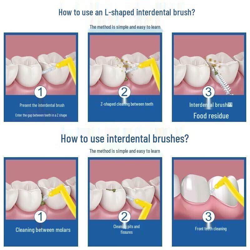 L-Shaped Interdental Brushes, 40-Pack