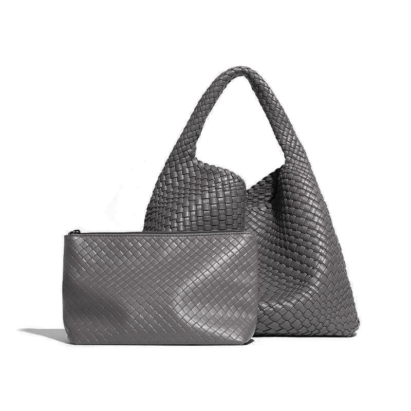 Pure Hand-woven Women's Bags, Large-capacity Shoulder Handbags, Fashionable and Versatile Underarm Bags, Exquisite and Simple
