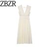 Za Autumn New Arrivals Women's Clothing Zr European and American Style Fashion Lace V-Neck Tie Strap Dress 6895249