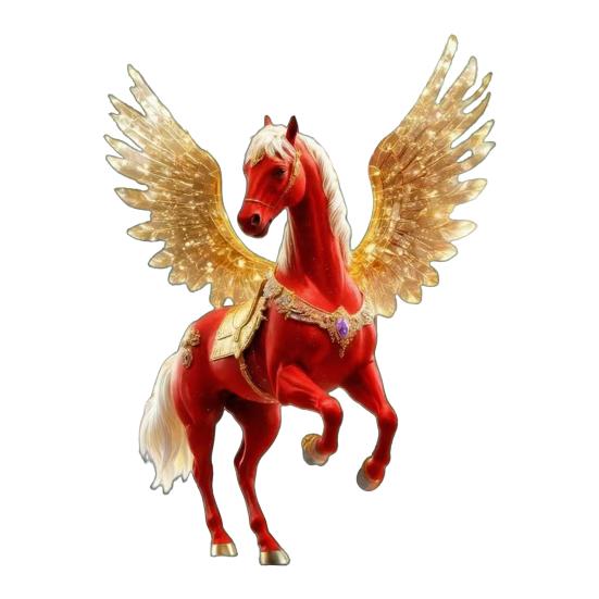 Pferd Ornament Acryl 2D Flach Realistisch Fliegendes Pferd Weihnachtsbaum Anhänger mit Funkelndem Strassstein Zuhause