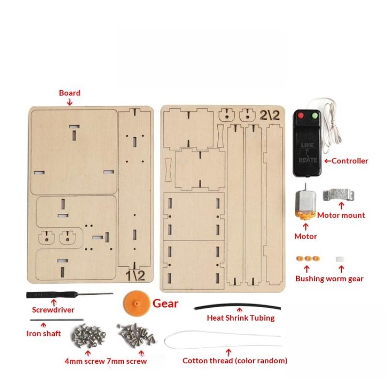1 Set Science School Projects Diy Electric Remote Control Lift Elevator Wooden Model Kit Experiment Science Toys For Kids