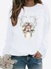 Autumn and Winter Women's Christmas Theme Printing Sweater Round Neck Long Sleeve Casual Sweatshirt Plus Size Top