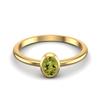 0.25 Ctw Oval Peridot 925 Sterling Silver Gold Vermeil Solitaire Women Wedding Ring
