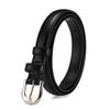 Slim Womens Alloy Buckle Belt Office Jeans Dress Pants Faux Leather Waistband In Black Coffee Brown