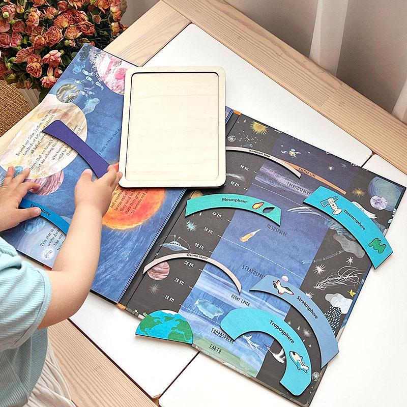 Çocuklar Dünya Atmosfer Bilişsel Bulmaca Montessori Oyuncakları Açık Parish Ev Öğrenme Bilimi Keşfet Yeni Ahşap Bulmacalar Oyuncaklar