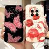 Für Realme 12 Pro+ 12Pro 5G Handyhülle Realme 12 Pro Plus 5G Elegante Blumige Katze Bemalt Weiches Silikon Schlichte Stoßfeste Hüllen