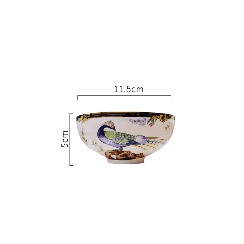 Light Luxury Ceramic Plate White Bird Blessing Style Western Dining Plate High End Tableware Set Salad Dishes Serving Tray