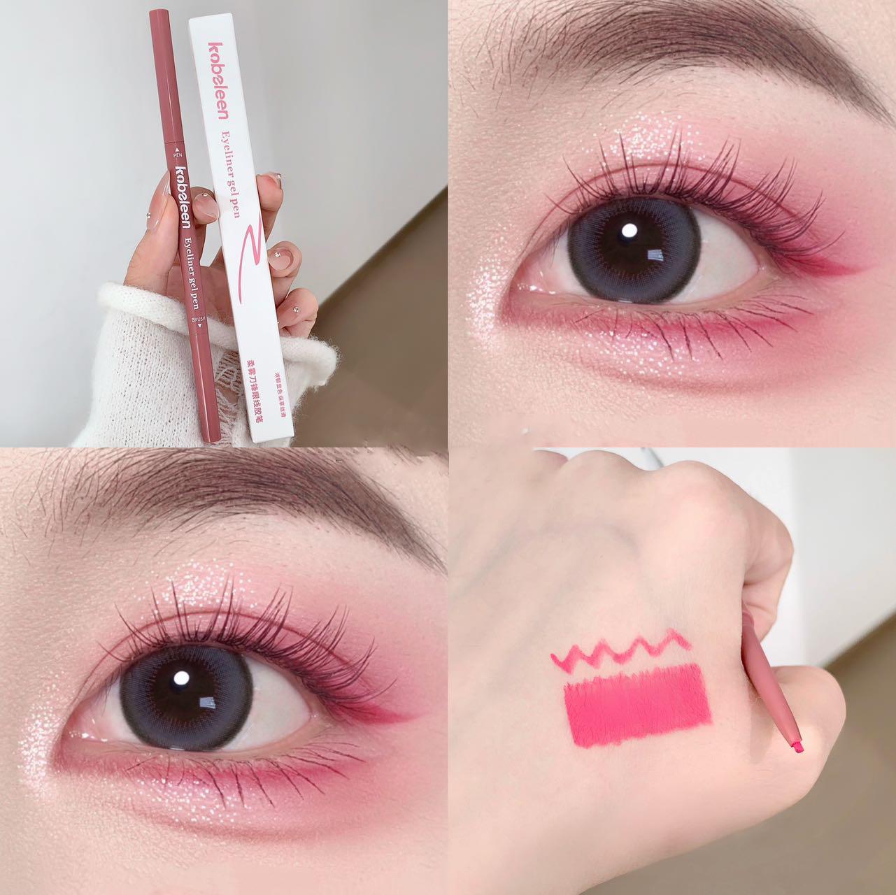 Dubbelzijdige Eyeliner Potlood Glad Pigment Mocha Bruin Zacht Aegyosal Pen Waterdicht Mat Liggende Zijderups Natuurlijke Oog Make-up