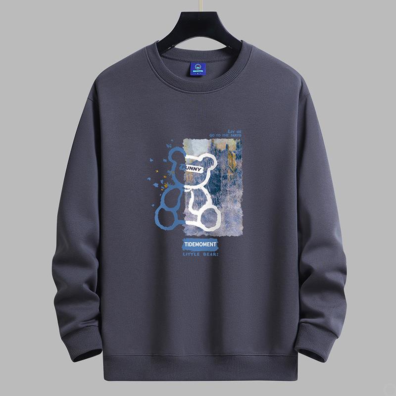 QICED HerbstkleidungHerbst O-AusschnittLässige bedruckte Herren Langtops Unterhemd Langarmhemden