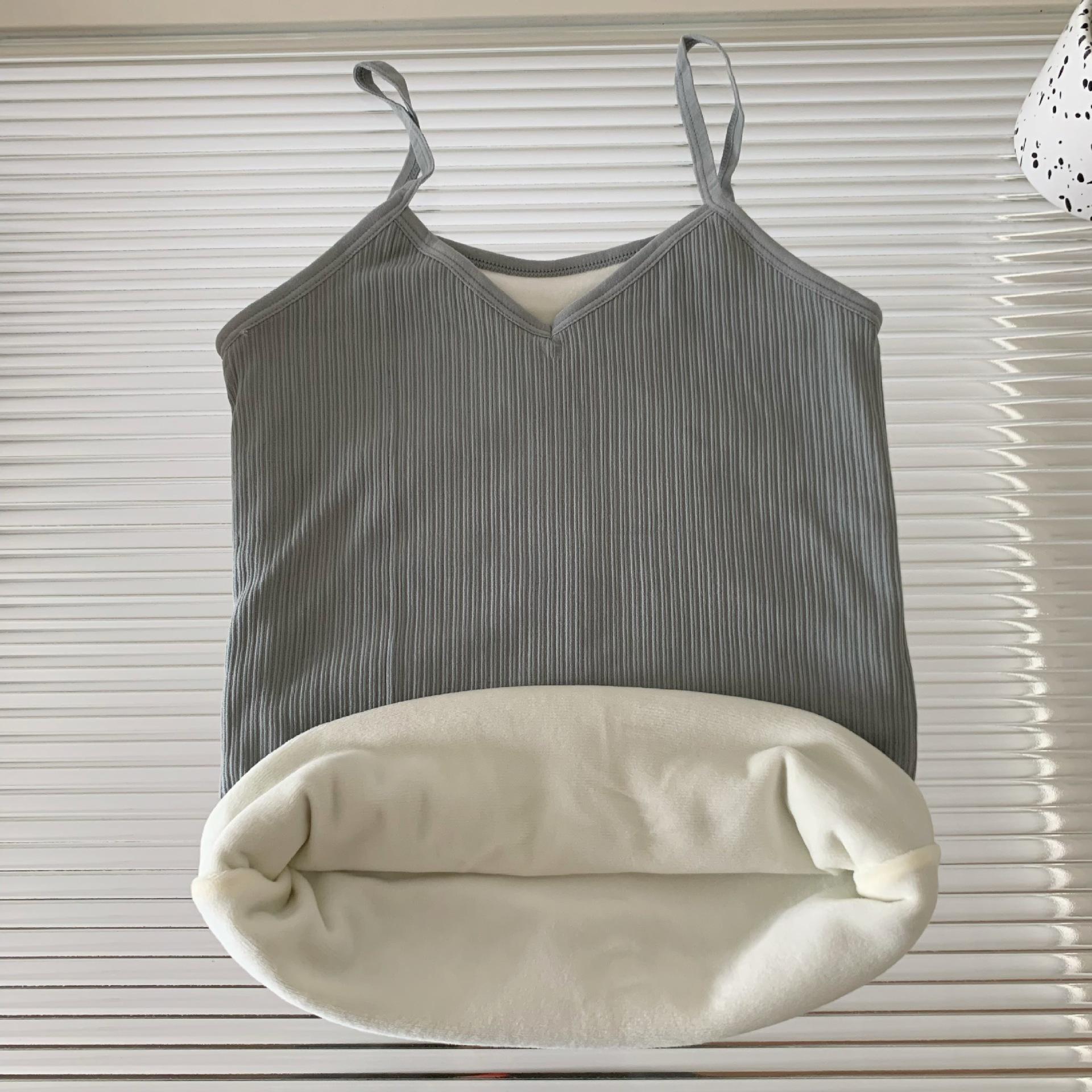 

Женский плюшевый утолщенный высокоэластичный облегающий жилет без рукавов One Size серый