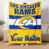 Name Custom Los Angeles Rams Print Flannel Blanket High Quality Warm Comfortable Cover for All Seasons Perfect for Gifts Home Decor