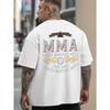 European Size Casual Short-Sleeved T-Shirts for Summer Outdoor Activities in Mixed Martial Arts, Featuring Trendy Prints for Men, Loose-Fitting Styles