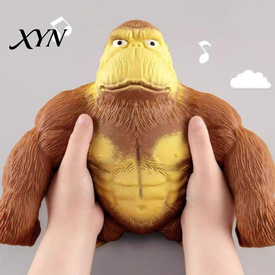 Kids Stress Relief Gadget Gorilla Squeeze Toy, Slow Rising Orangutan Fidget Portable Toy Anxiety Reduction Animal Shape Sensory for Adults Ball