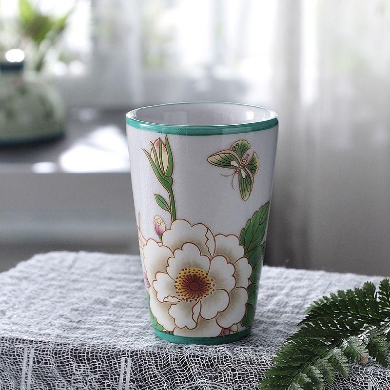 

Креативная расписная керамическая чашка для полоскания рта, зубная банка, стакан для щеток для ванной комнаты, керамическая чашка с цветами, парная чашка, домашние аксессуары для ванной комнаты