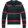 Polo Color Block Striped Button Down Long Sleeve Knit Sweater Women Sweater 211A89539-001