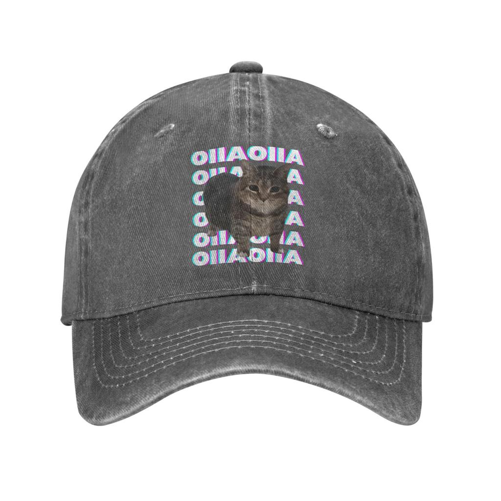 OIIA OIIA Spinning Cat Meme Glitch Disco Unisex Baseball Caps Funny Distressed Washed Hat Outdoor Unstructured Soft Snapback Cap