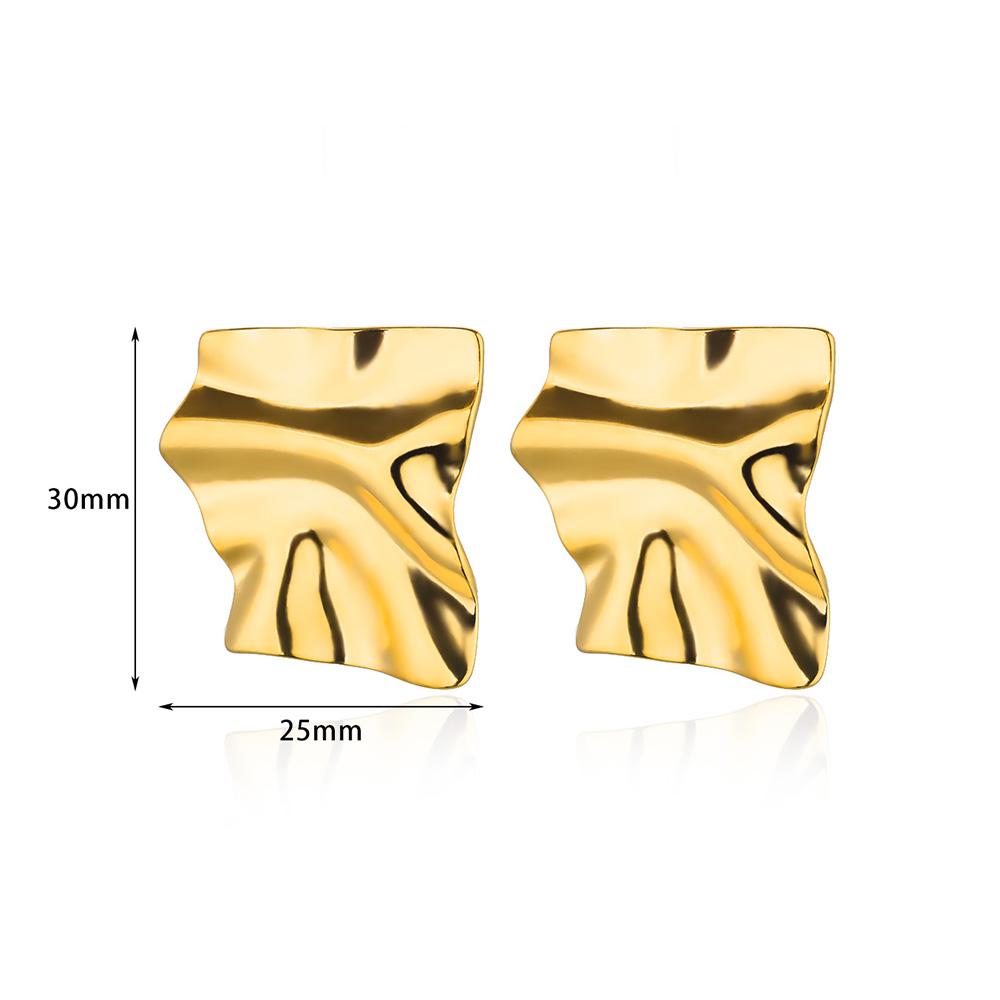 Bright Oval Egg Stainless Steel Earring for Women French Style Gold Color Stud Earring Wedding Anti Fading Jewelry Accessories