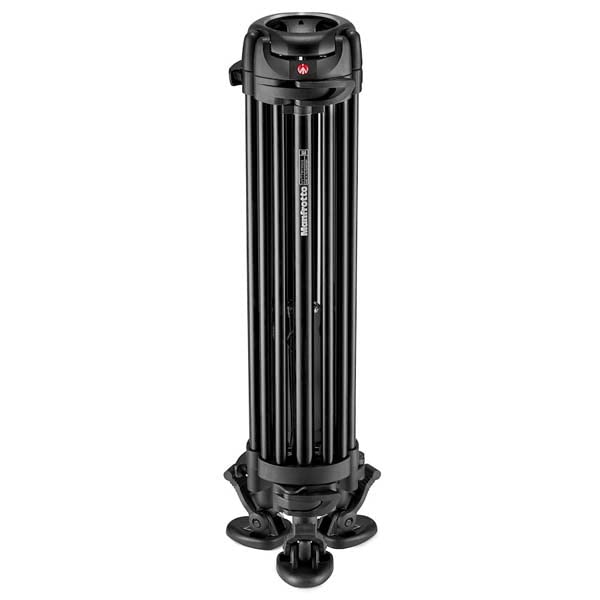 Manfrotto MVTTWINMA Aluminum Twin Video Tripod with Black Mid-Spreader,