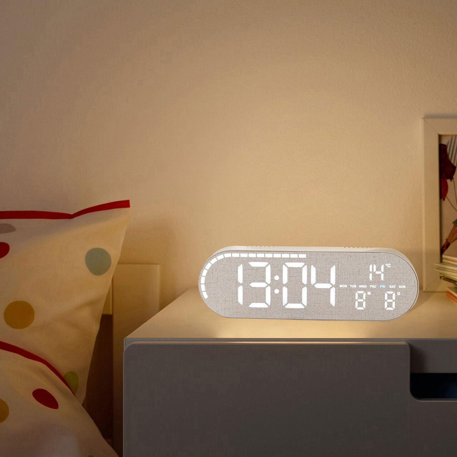 Minimalist LED Digital Wall Clock with Temperature and Date Display Silent Bedroom Desk Clock for Home Decor