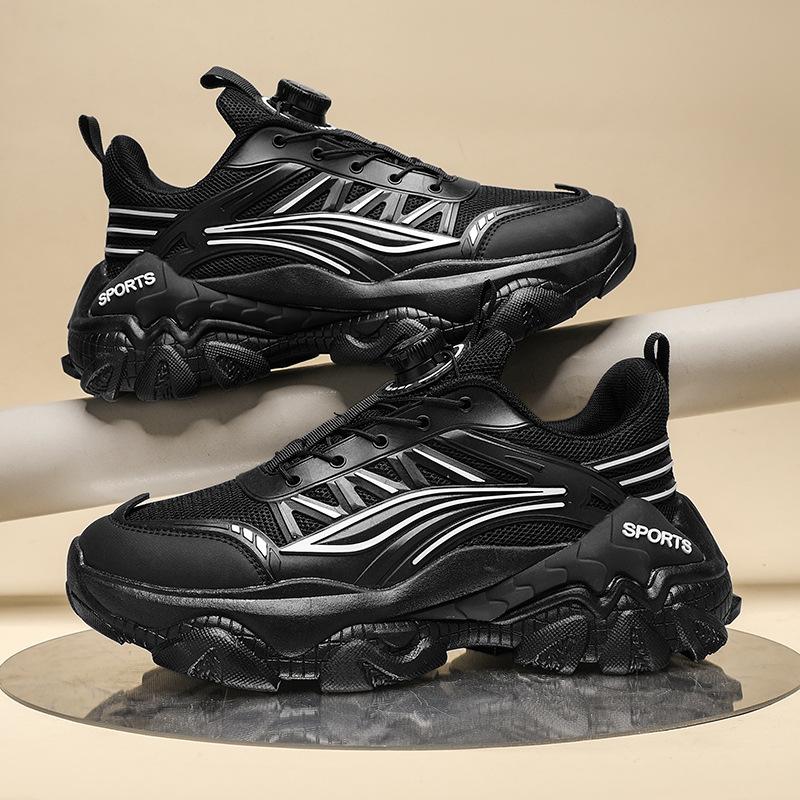 

Men s shoes autumn new mecha leather surface rotating buckle dad shoes platform casual sports shoes youth fashion shoes 44 чёрный