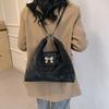Popular Blue Cooqi Large Capacity Personalized New Simple Casual Texture Trendy Chain Single-Shoulder Backpack Women's Bag