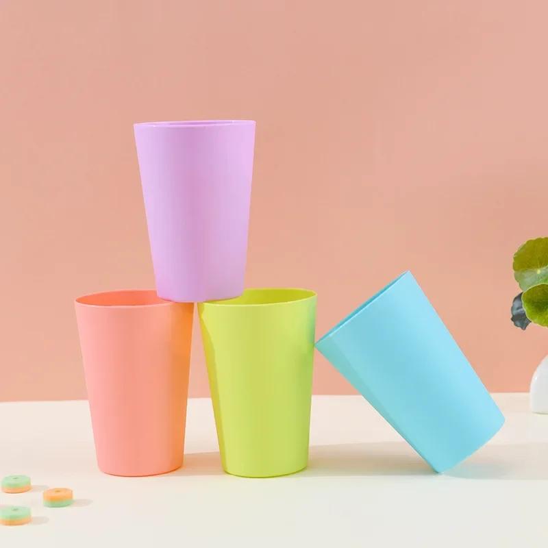 Pack of 6 Portable Rainbow Suit Cup Picnic Tourism Plastic Coffee Tea Cup Household Cups Colorful Performance Cup
