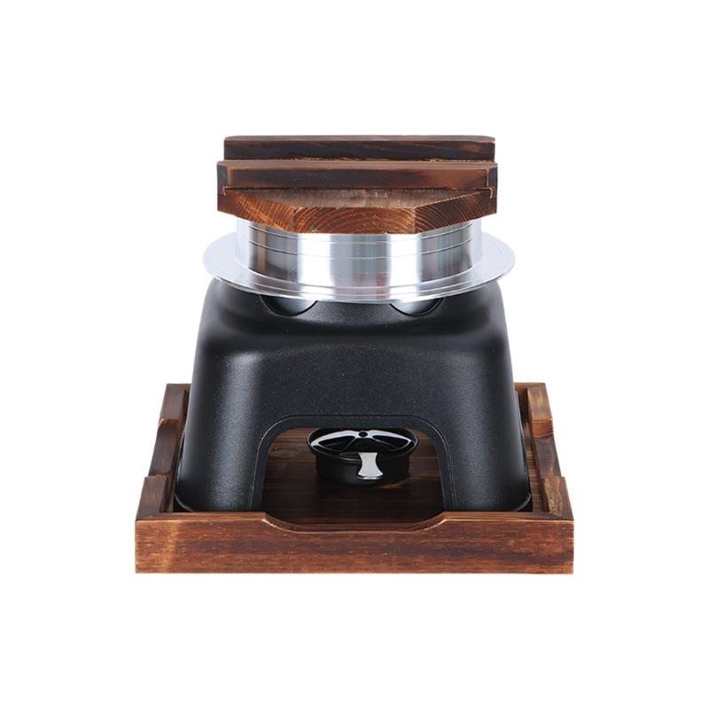 

Portable Alcohols Burners Stove Cooking Pot with Wood Lid For Outdoor Picnics Hiking And Indoor Rice Making Cookware Set S