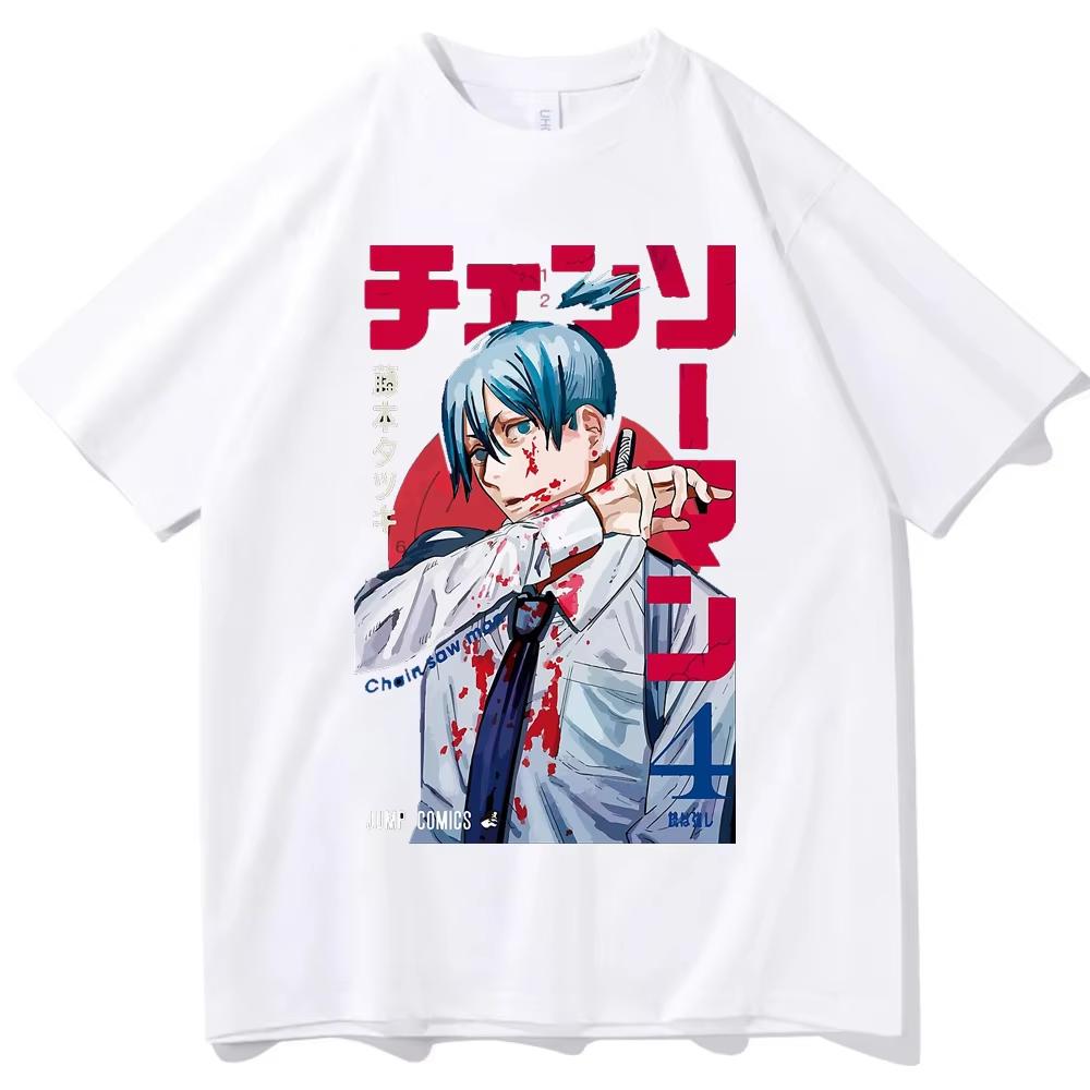 Sommer Neues Anime Kettensägen Unisex Bedrucktes T-Shirt Unisex und Damen T-Shirt Unisex Top Sport T-Shirt Unisex T-Shirt Harajuku Y2K Tee