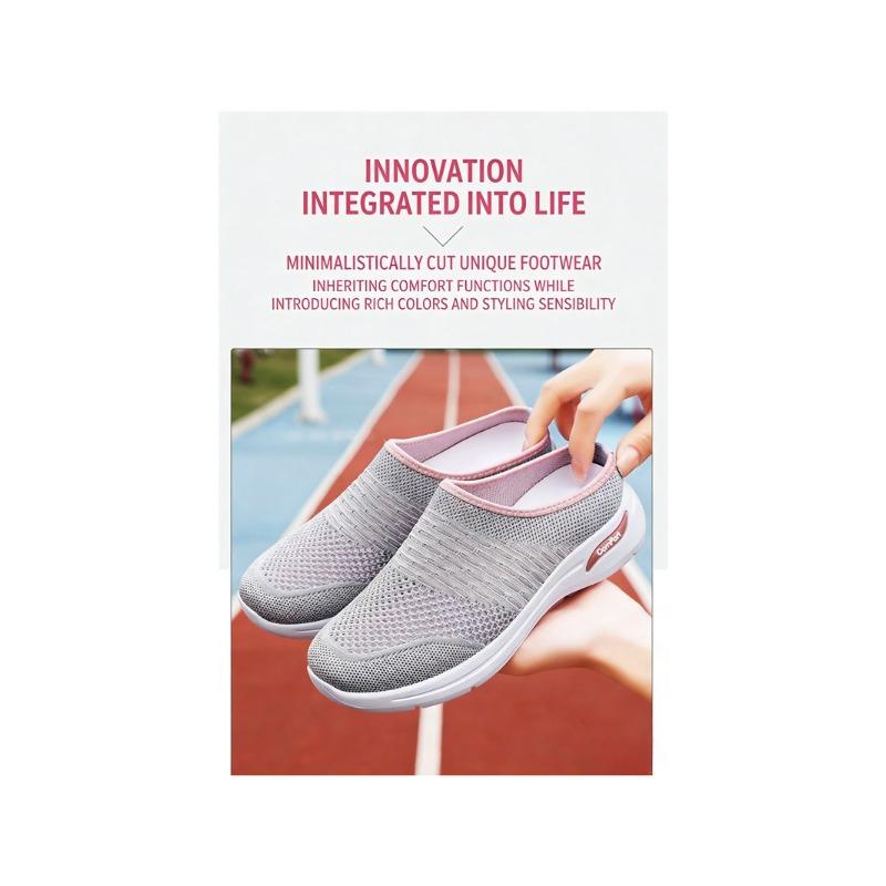 Women Closed Toe Slippers Breathable Slip On Slides Soft Sole Casual Outdoor Shoes Solid Color Versatile