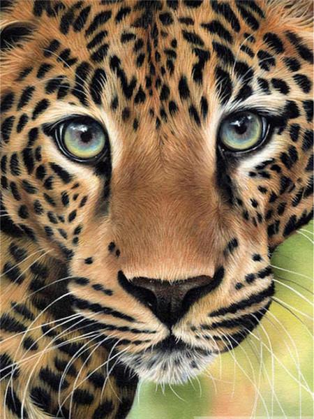 5D DIY Diamond Painting Leopard Mosaic Diamond Embroidery Full Round Drill Animal Cross Stitch Kit Home Decoration