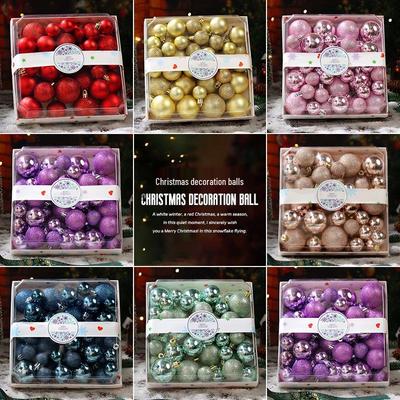 Christmas Scene: Electroplated Color Ball Ornaments & Tree Accessories