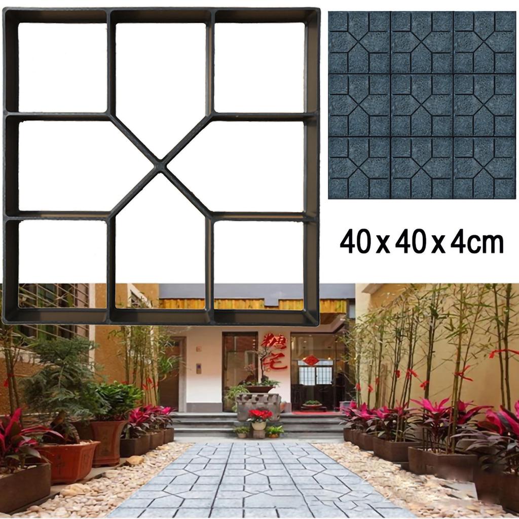 40cm DIY Paving Mold Reusable Concrete Paths Maker Plastic Walkway Pavement Mould for Garden