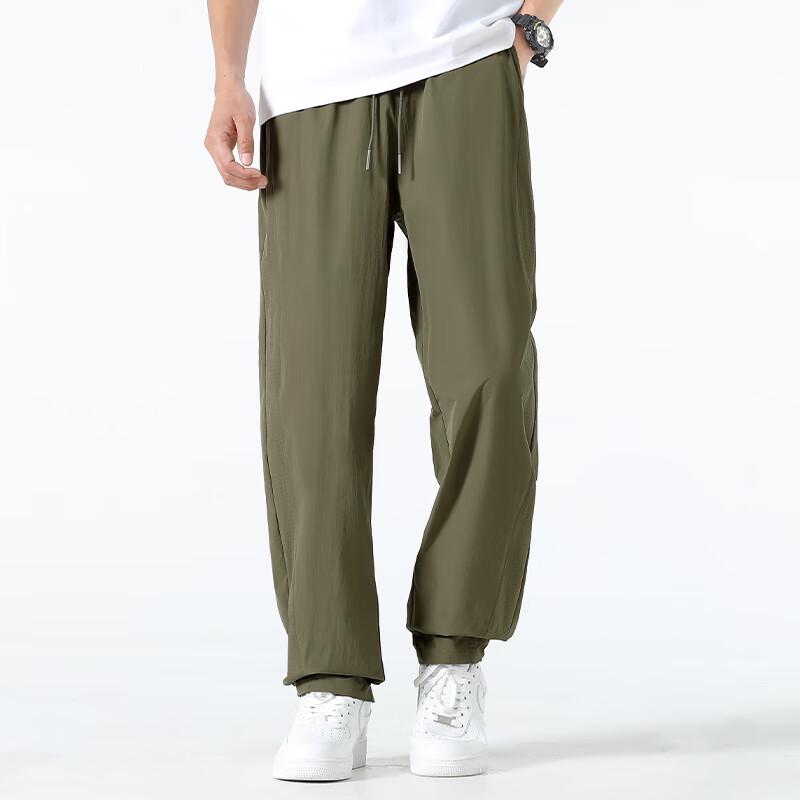 Mark Fairwhale Men's 2025 Summer Loose Breathable Curved-Leg Straight Casual Pants