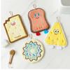 Cheese Coral Velvet Hand Wipes Cute Soft Absorbent Towel Kitchen Bathroom Bread Toast Slices Cookie Doughnut Hand Wipes