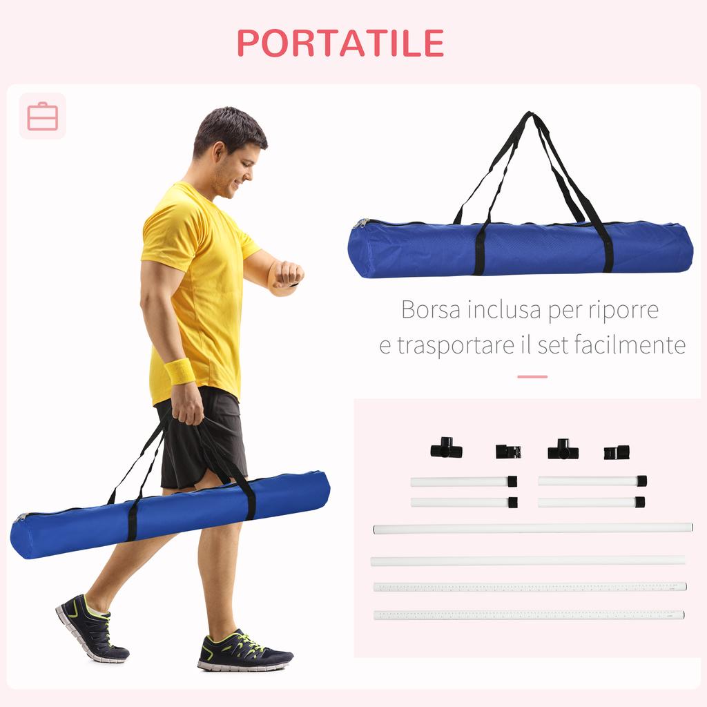 Set of 4 Adjustable Height Dog Agility Hurdles for Dog Training with Carrying Bag Included, 99x65x94cm, White