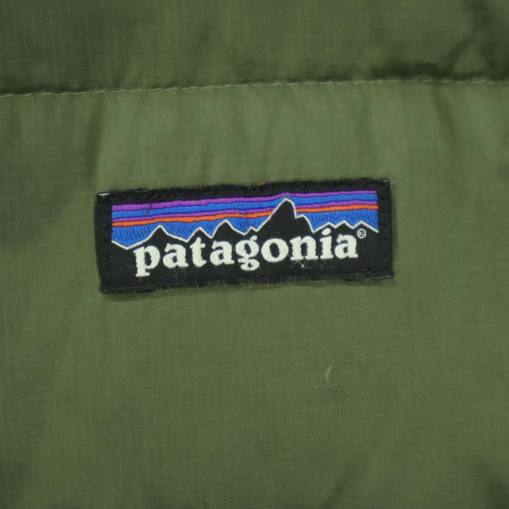 Patagonia STY68207FA18 Jednopunktowe logo Długi rękaw parka puchowa M zielona Dziecięca Używana
