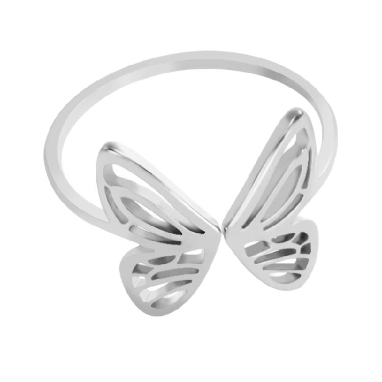 

Stylish Stainless Steel Butterfly Rings For Women In Gold Color Adjustable Open Designs Fashion Rings Jewelry Pieces