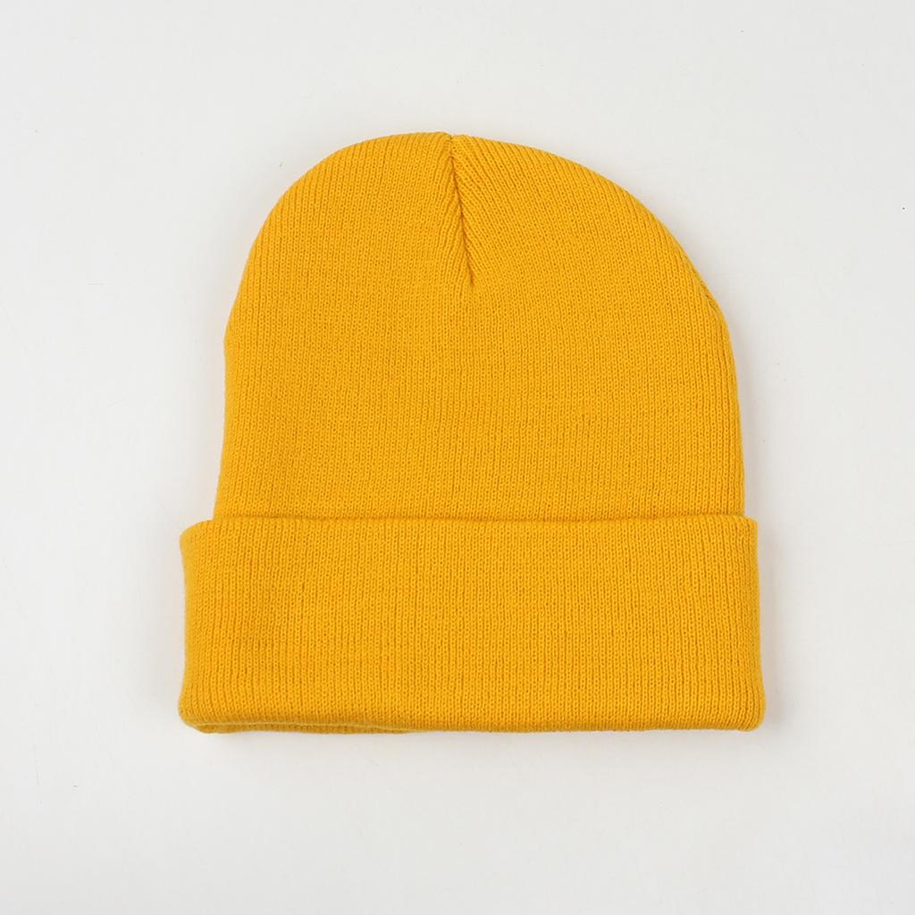 Men Women Winter Knitted Beanie Hat R Embroidery Stretchy Skull Cap Casual Warm Cuffed Watch Hat