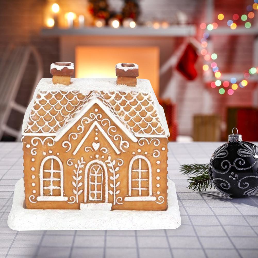 Handmade Gingerbread House Incense Burner Resin Crafts Christmas Cabin Incense Burner House Incense Cone Burner Home Decoration