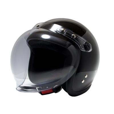 Motorcycle Jet Helmet with Bubble Shield As Standard SG Mark Free Equipment, Compliant, Black, Size, BB-004