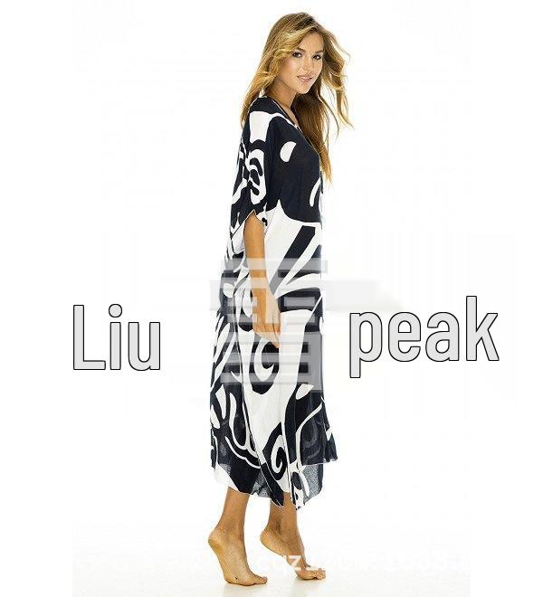 Black Rayon Butterfly Robe: Casual Beach Bikini Cover-Up Dress