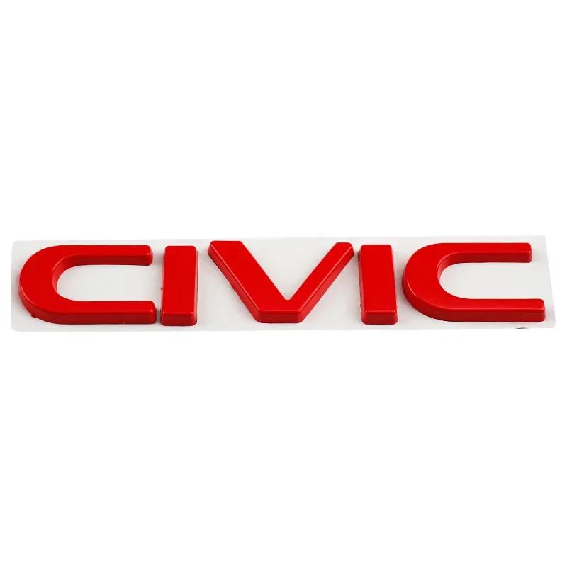 

Metal 3D Car Stickers Side Fender Badge Styling for Honda CIVIC Logo 2023 2024 2011 Rear Trunk Emblem Decal Exterior Accessories красный