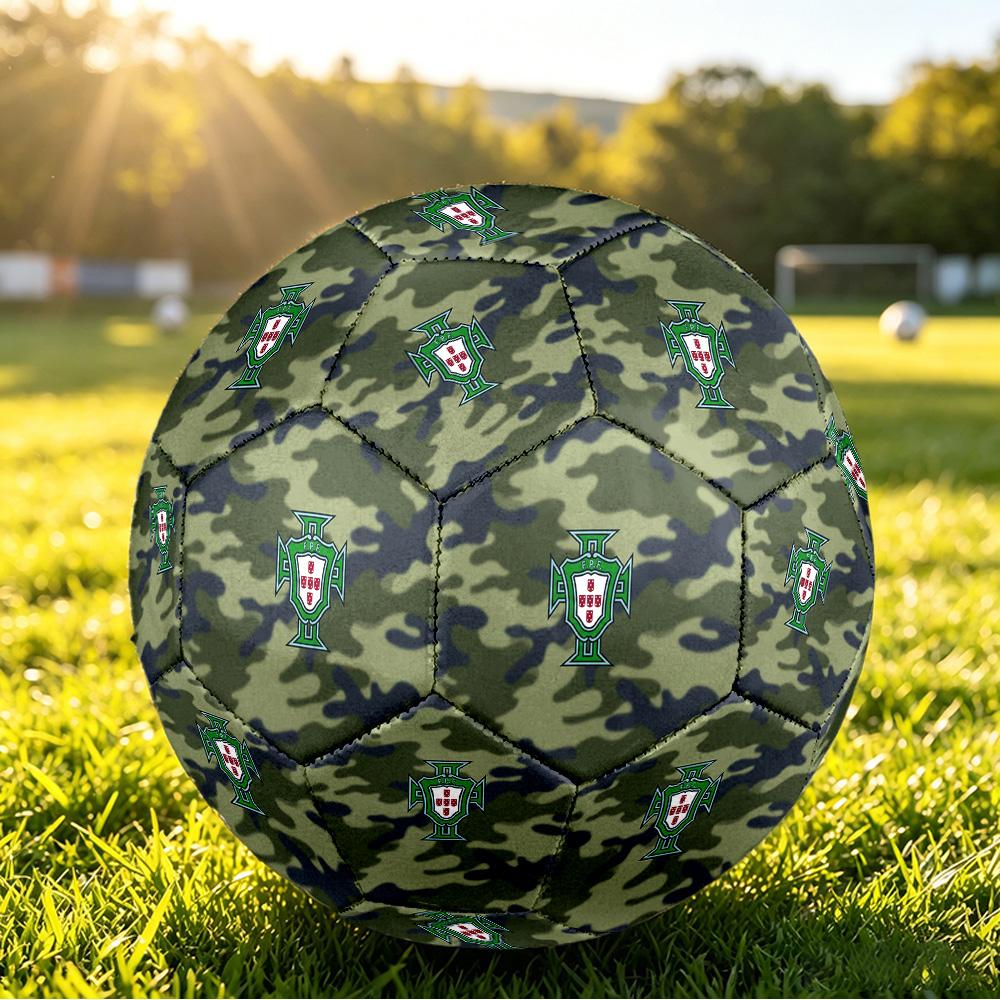 Portugal Football Printed Size 5 Soccer Ball Wear Resistant Standard Adult Training Football Fan Gift for Indoor Outdoor Match Sports